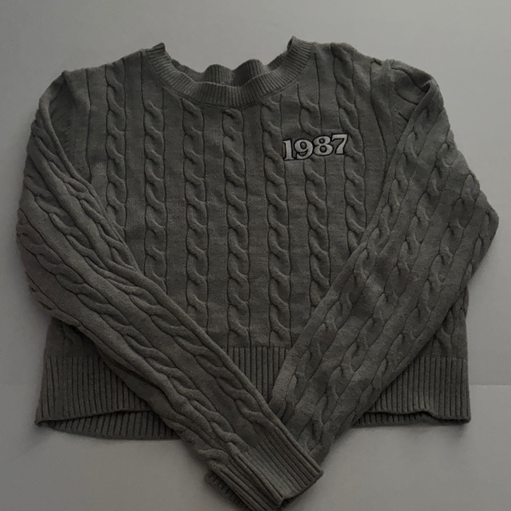 Gray Cable Knit Sweater